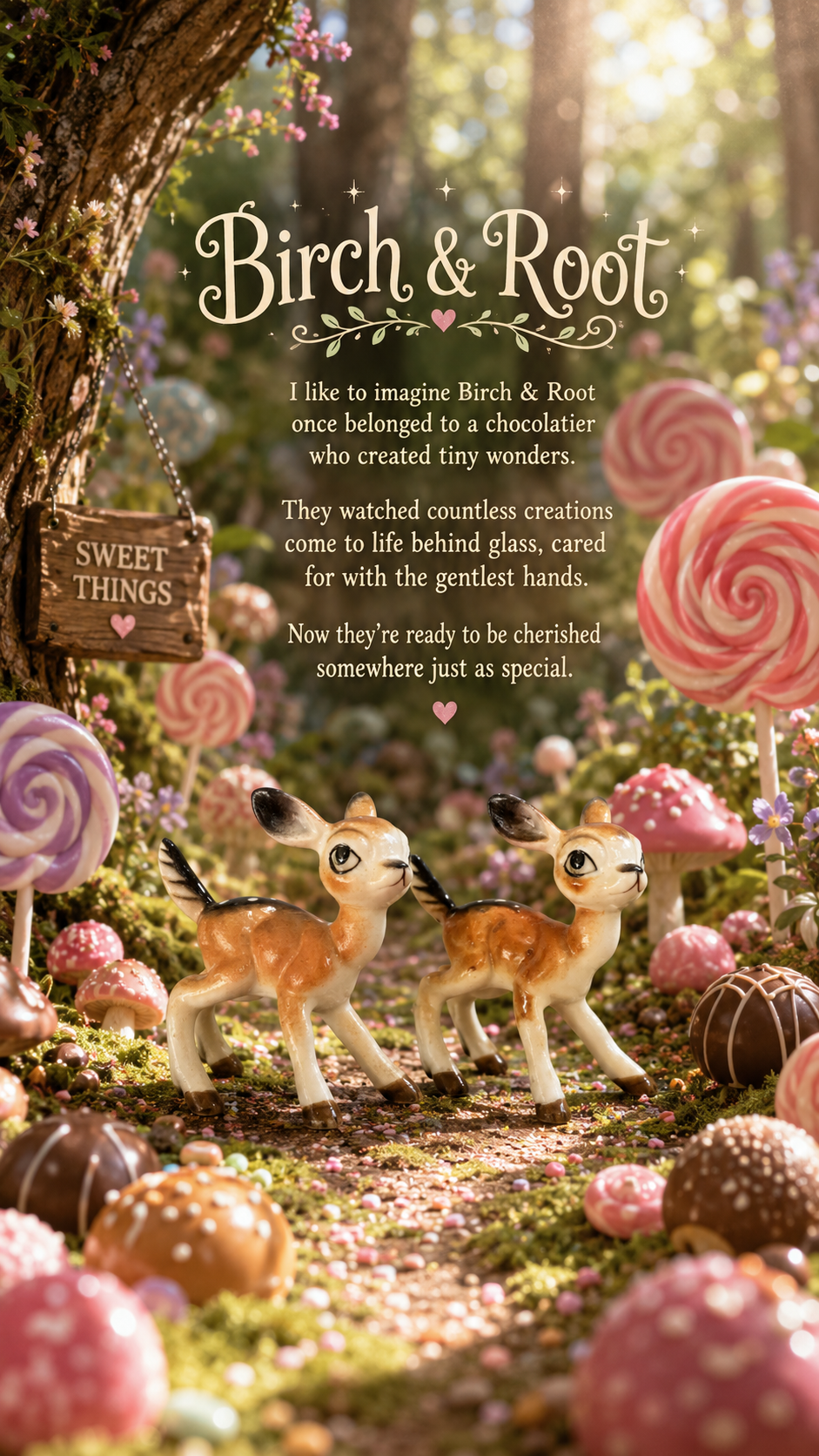 Birch & Root | Vintage Ceramic Baby Deer Figurines