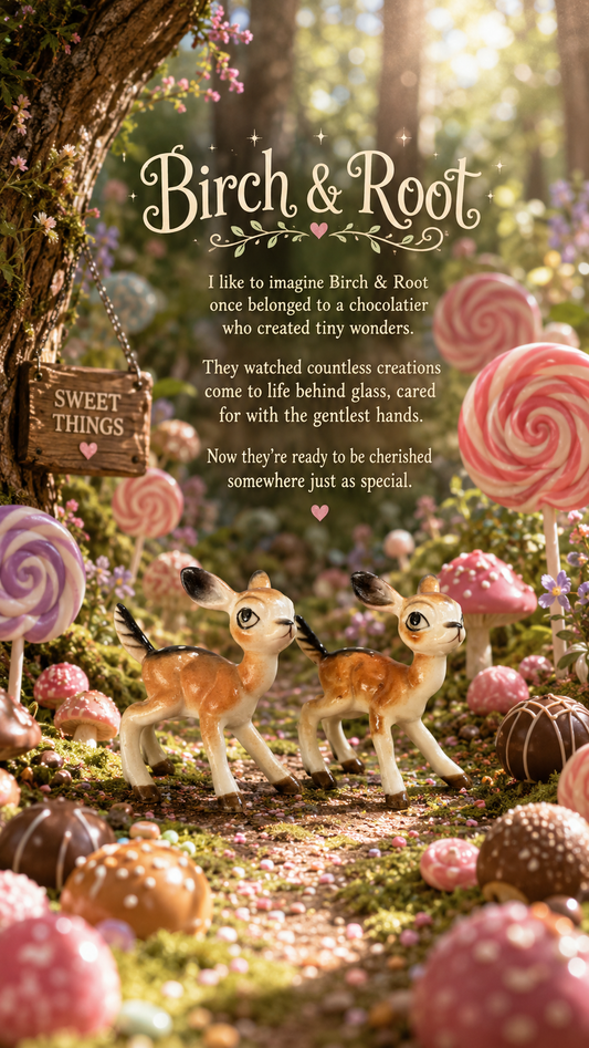 Birch & Root | Vintage Ceramic Baby Deer Figurines
