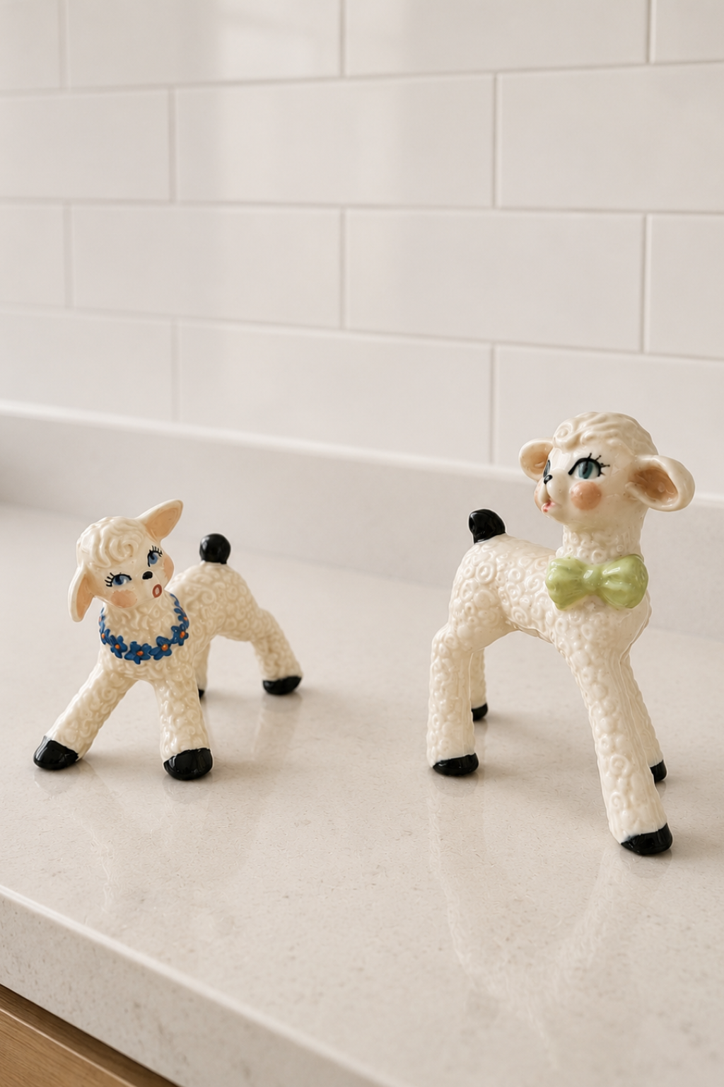 Tilly & Tennessee | Vintage Ceramic Lamb Figurine Pair