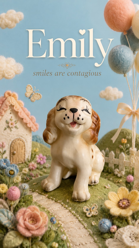Emily | Vintage Japanese Ceramic "Smiling Dog"