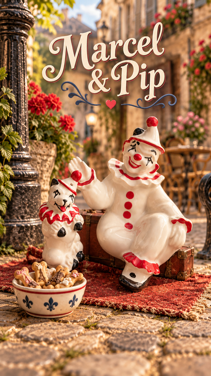 Marcel & Pip | Vintage Ceramic Clown Duo