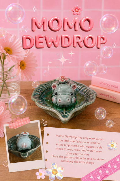 Momo Dewdrop | Ceramic Hippo Incense Holder