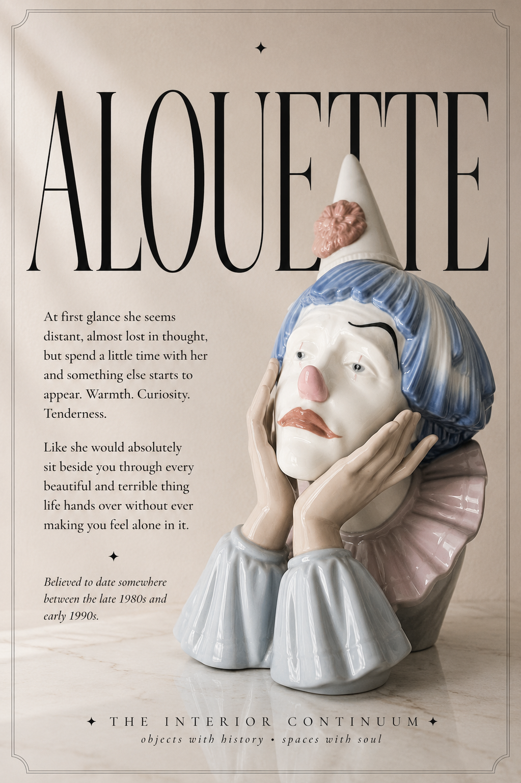 Alouette | Large Vintage Porcelain Bust